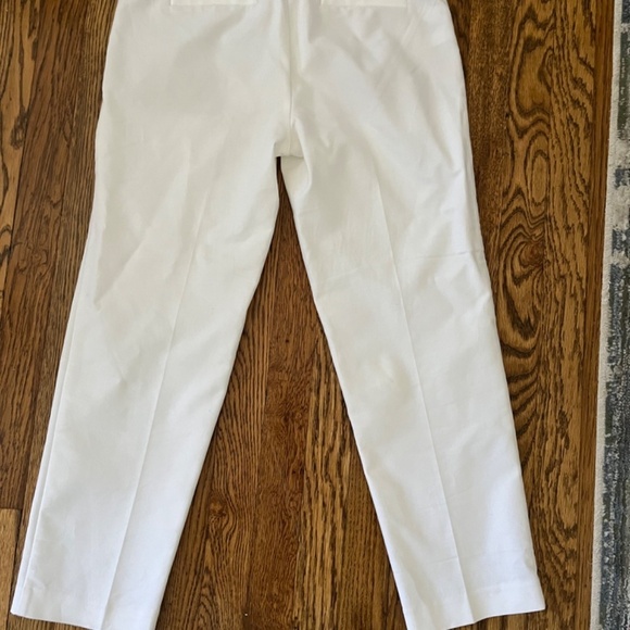 NWOT White Loft Conservative Work Office Casual Minimalist size 4 Rivera Slim - Picture 1 of 2